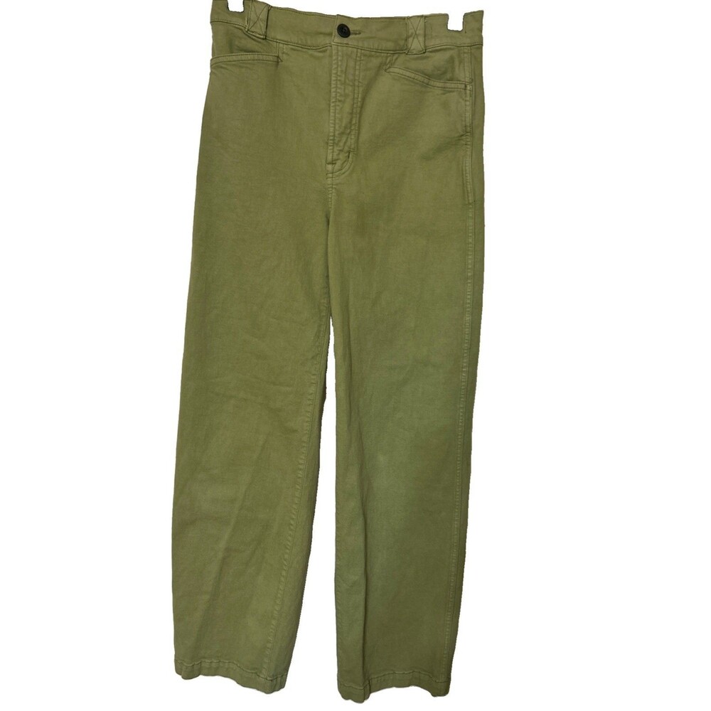Madewell The Emmett Wide Leg Womens 26 Green High Rise Pocket Pants